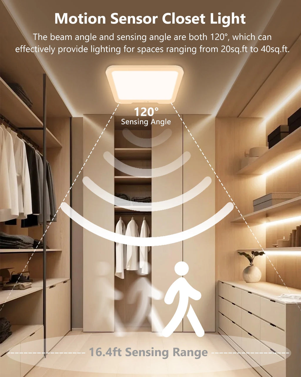 Rechargeable Dimmable Ceiling Light USB 5V 3 Colors LED Flush Mount Ultrathin Motion Sensor Ceiling Lamp Remote Control Timer