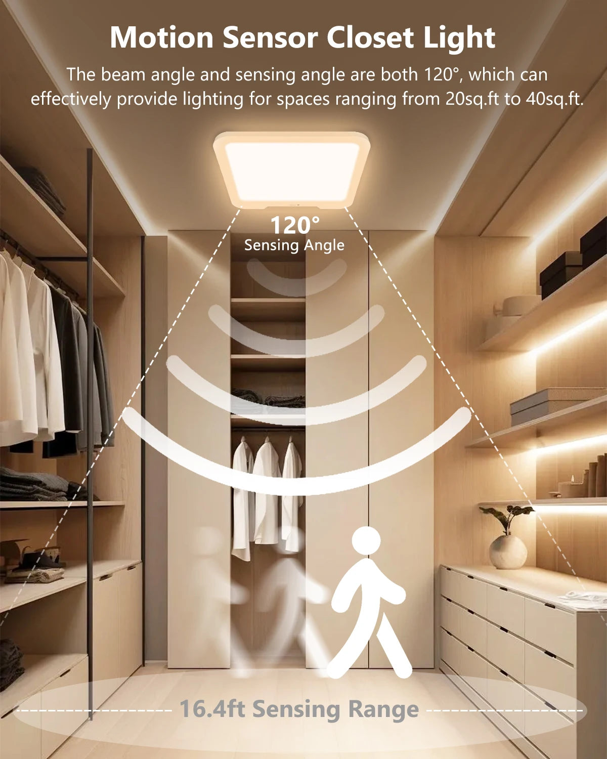 Rechargeable Dimmable Ceiling Light USB 5V 3 Colors LED Flush Mount Ultrathin Motion Sensor Ceiling Lamp Remote Control Timer