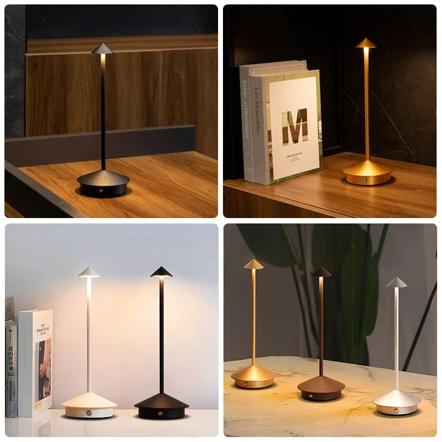 Simple Style Iron Table Lamp Bedside Table Living Room Art Ornaments Three Colors Dimmable Models Touch LED Decorative Lamps