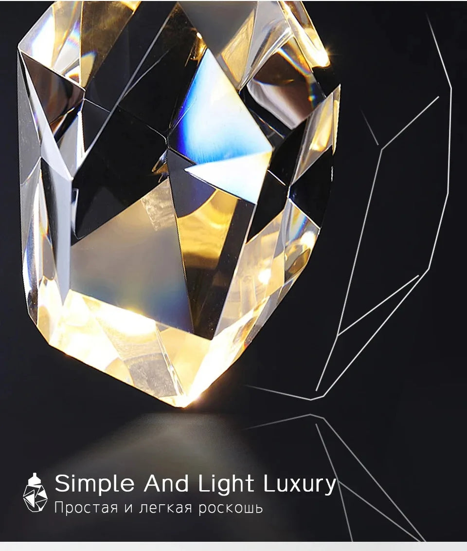 Luxury Pendant Lights For Dining Living Room Bedroom Bedside Kitchen Cafe Bar Indoor Decor LED Crystal Hanging Ceiling Lamps