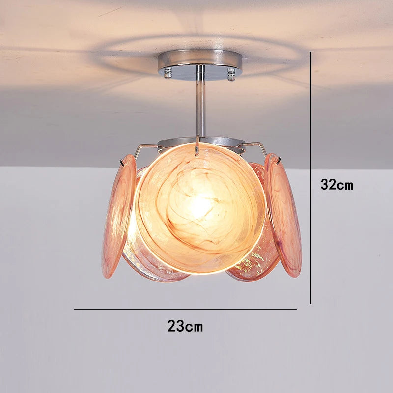 Vintage Lighting Fixture Italy Designer Red Glass Chandeliers LED Hanging Lamp for Ceiling Room Decor Lustre Cottage