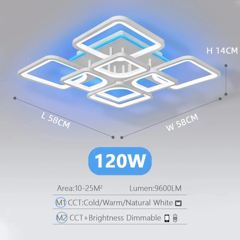 Acrylic Backlight Ceiling Light ModernLED Dimmable Ceiling Lights with Remote Flush Mount Ceiling Light Fixture for Living Room