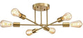 Modern LED Chandelier 6 Lights Semi Flush Mount Ceiling Light Chrome Copper Pendant Lighting for Bedroom Living Room Kitchen