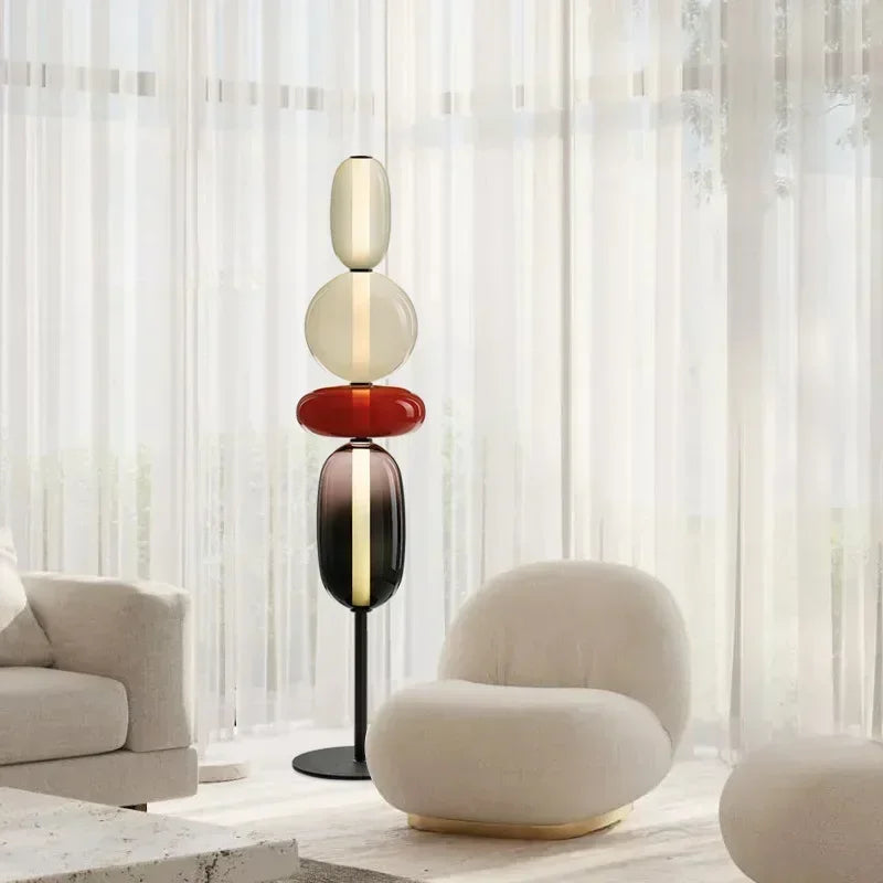 Italian Designer Creative Colored Glass LED Floor Light Living Room Bedroom Study Table Lamps Indoor Lighting Decor Candy Lights