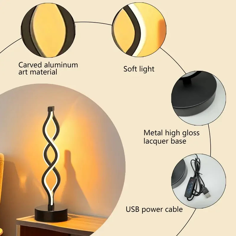 LED Table Lamps Adjustable Color Changing Desk Lamp USB Powered for Bedroom Living Room Bathroom Fantasy Theme Home Decor