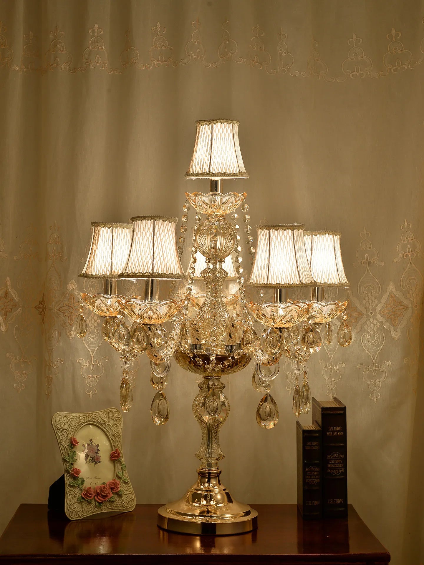European Luxury Led Crystal Table Lamp For Home Decoration, Bedroom Bedside Lamp Living Room Ambient Light Decoration Desk Lamp