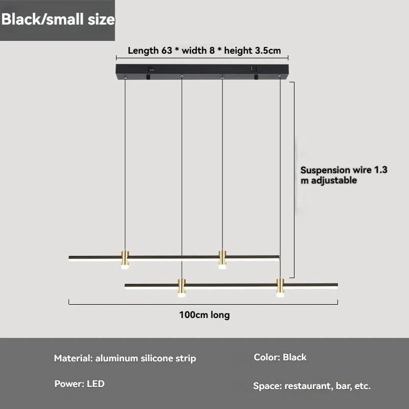 Modern Dining Table Bar Table Lamp Household Kitchen Minimalist with Spotlight Restaurant Chandelier Simple Long Suspender Lamp