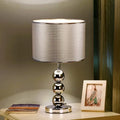 Modern Fashion Creative Simple Table Lamp Living Room Silver Gold Study Bedroom Bedside Lamp Cover With Switch Desk Lamp