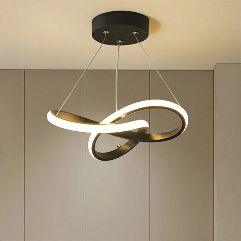 Modern LED Pendant Light With Irregular Streamlined Design Creative Small Hanging Light For Bedrooms Dining Rooms Study Rooms
