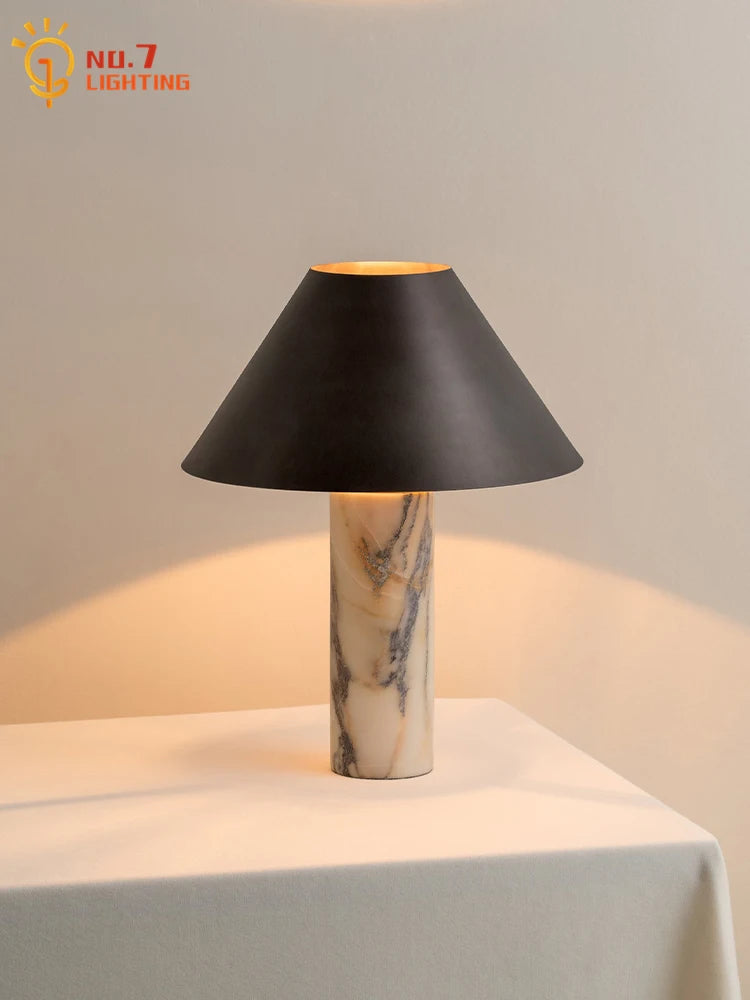 Italian Design Marble Stone Table Lamp LED E27 Minimalist Modern Desk Lights Home Decor Living/model Room Bedroom Study Cafe Bar