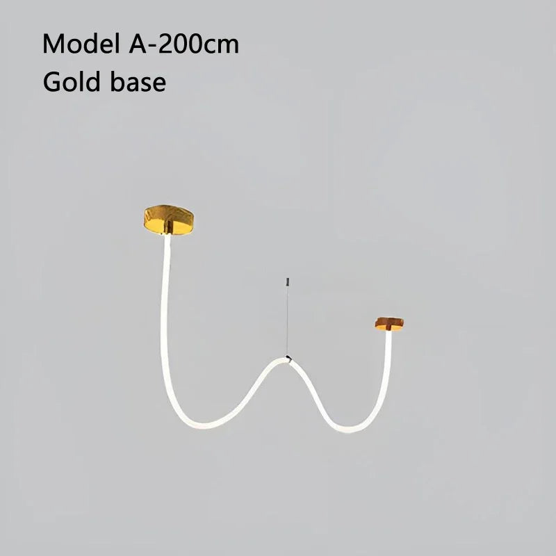 2025 360 Degree Lighting Living Room Pendant Lamp High Loft Line Chandelier Light Silicone Tube Kitchen Dining Table Hanging Lam