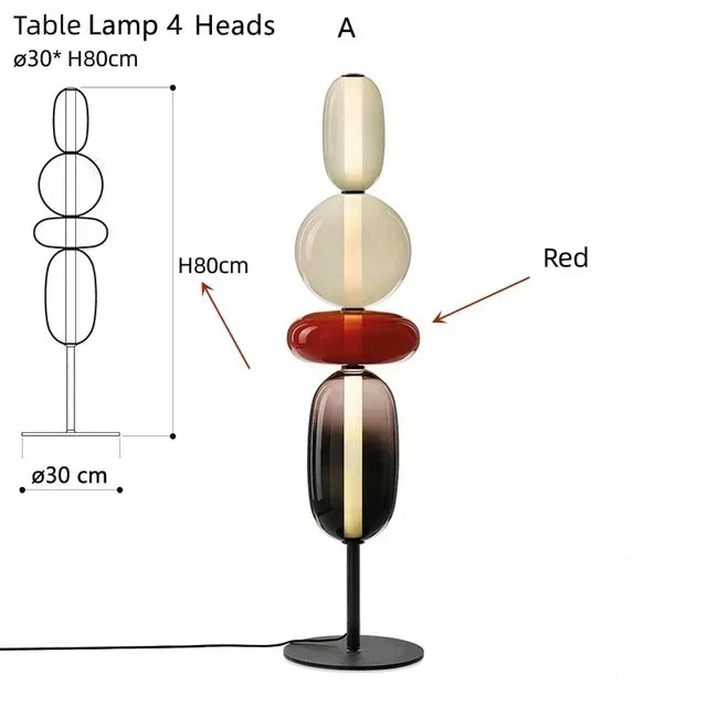 Italian Designer Creative Colored Glass LED Floor Light Living Room Bedroom Study Table Lamps Indoor Lighting Decor Candy Lights