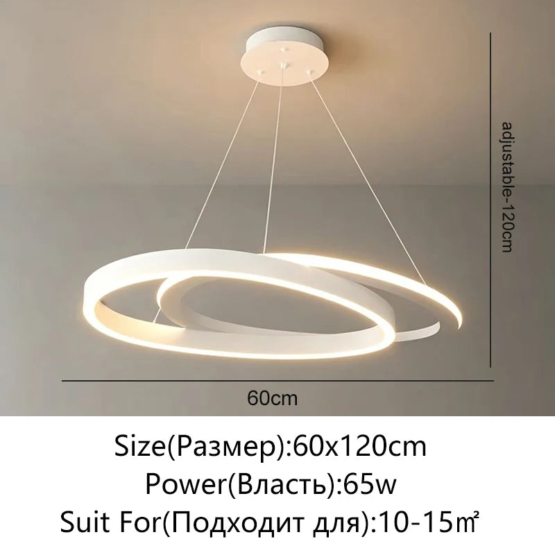 Modern Led Ceiling Chandelier Circular Ring Chandelier Living Bedroom Dining Room Lighting Home Indoor Lighting Decor Chandelier