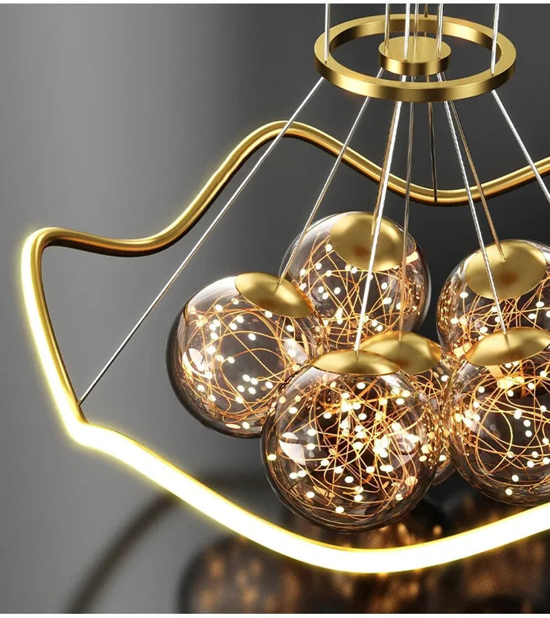 Modern LED Pendant Lights Romantic Bubble Chandeliers For Living Dining Room Bedroom Dimmable Lighting Home Decor Lustre Fixture
