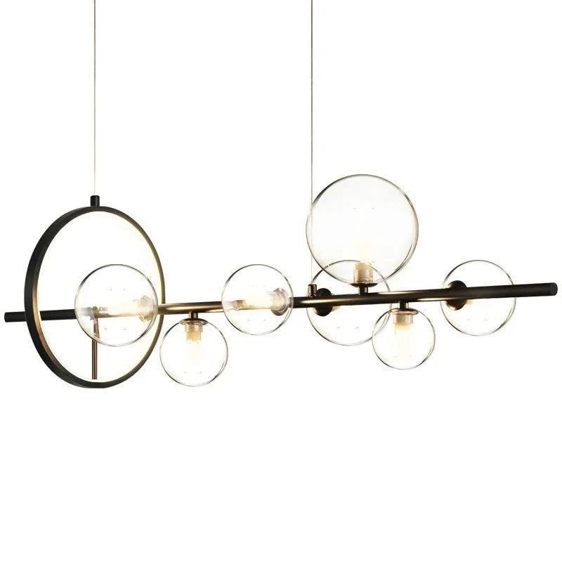 Nordic Pendant Light for Restaurant Bar Modern Simple Luxury Design Long Glass Bubble Strip Middle Sized Creative Lamp