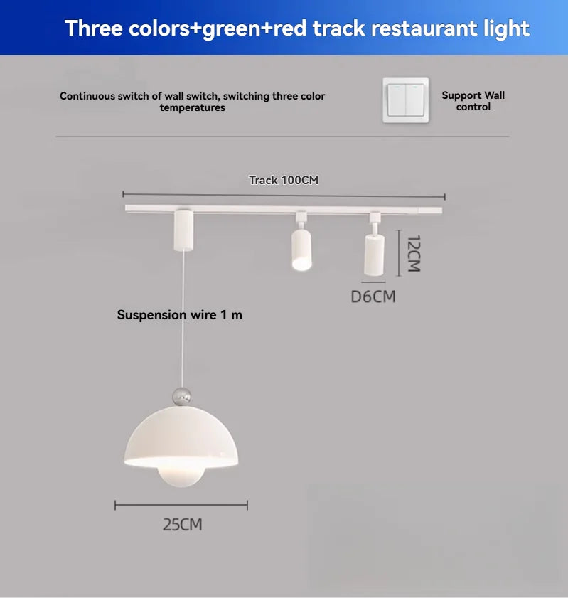 French Style Led Pendant Light Long Strip Spotlight Home Decoration Living Room Bedroom Dining Room Kitchen Lighting Fixtures
