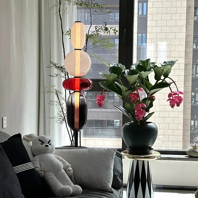 Italian Designer Creative Colored Glass LED Floor Light Living Room Bedroom Study Table Lamps Indoor Lighting Decor Candy Lights