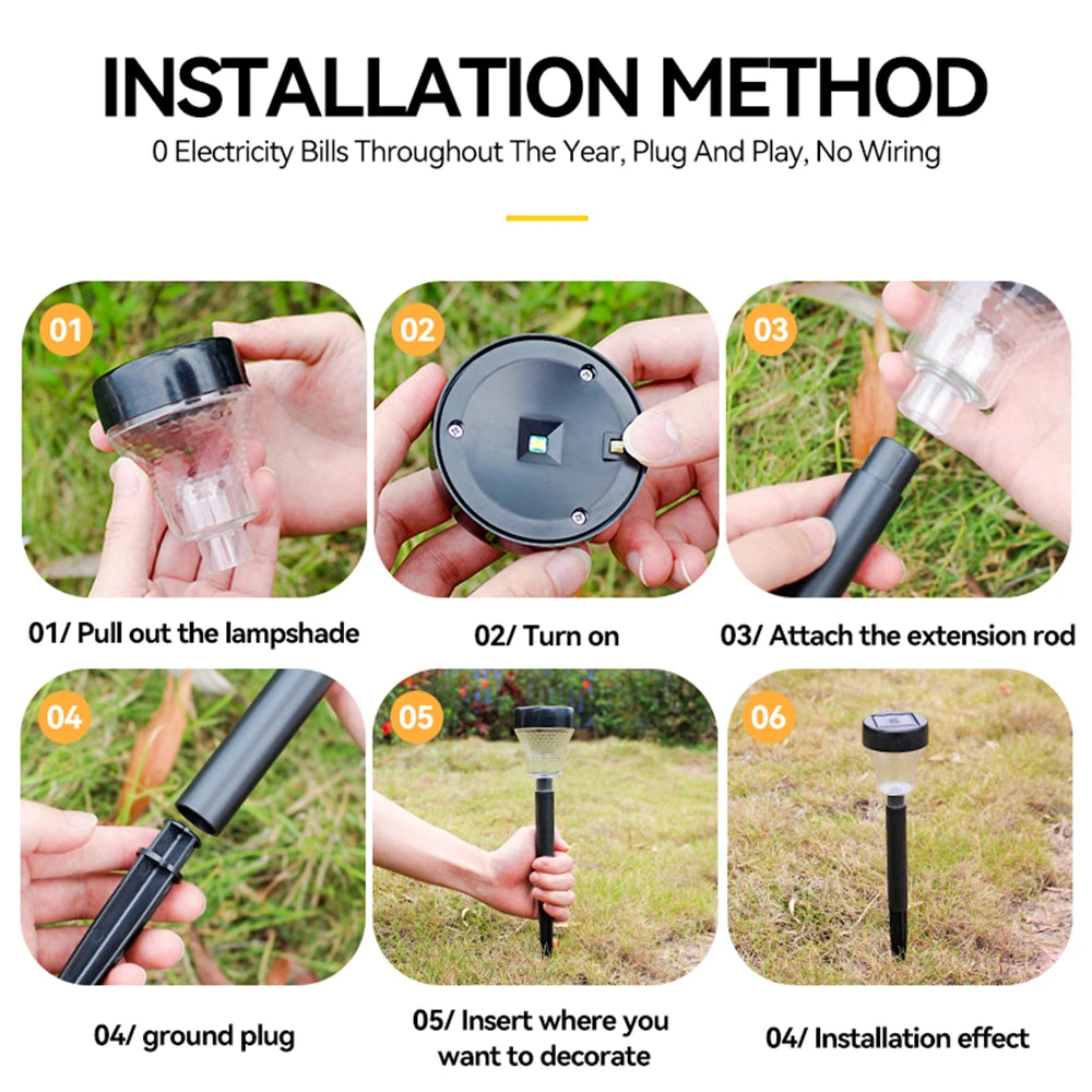 LED Solar Pathway Lights Waterproof Landscape Lamp Solar Powered Garden Lighting for Yard Patio Lawn Backyard Walkway Decor