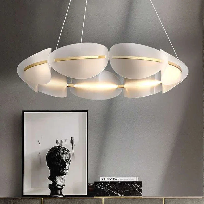 Modern Acrylic Leaf Led Chandeliers Lighting Living Dining Room Decor Pendant Lamp Home Bedroom Kitchen Hanging Lights Luminaire
