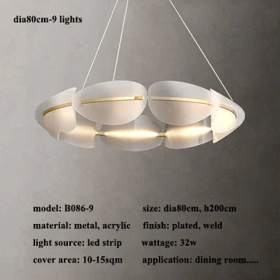 Modern Acrylic Leaf Led Chandeliers Lighting Living Dining Room Decor Pendant Lamp Home Bedroom Kitchen Hanging Lights Luminaire