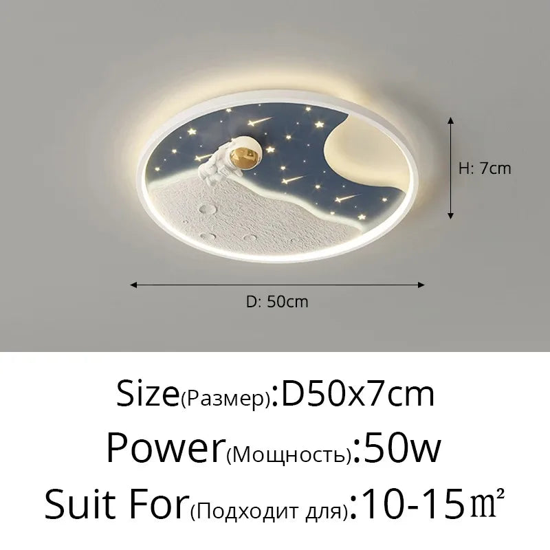 kids ceiling light creative led moon Astronaut Light Fantastic Eye Care living room bedroom girl lamp kaiwayi Princess light