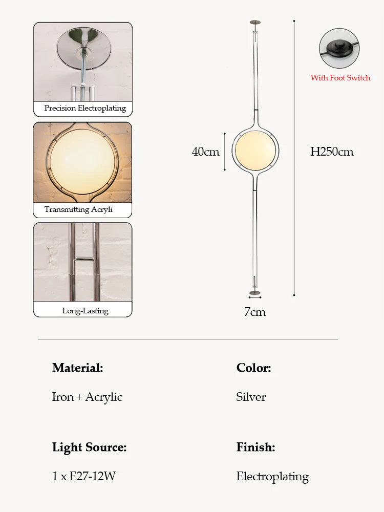 Floor Lamp Nordic Art Bauhaus Medieval Living Room Lamp Bedroom Bedside Lamp High-End Decorative Standing Lamp Mood Light LED