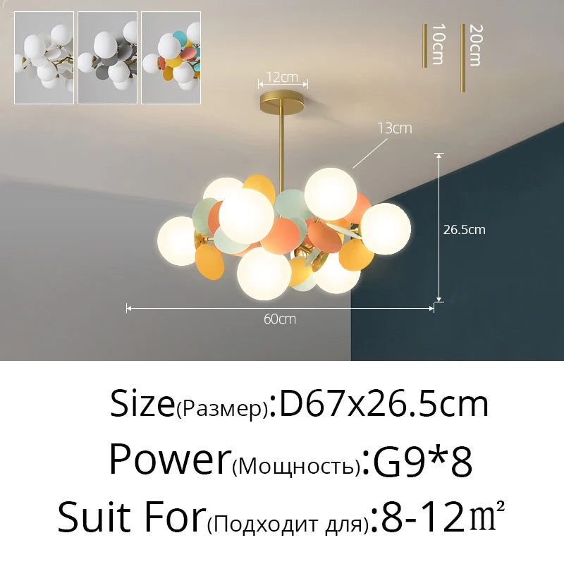 Colorful Flash New LED Modern Chandelier Lights Living Dining Room Bedroom Villa Pendant Flats Bar Aisle Indoor Lighting Lamps
