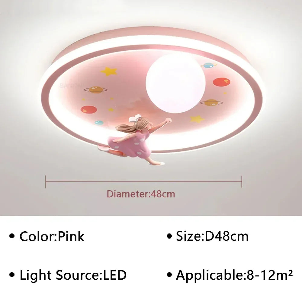 kids ceiling light creative led moon Astronaut Light Fantastic Eye Care living room bedroom girl lamp kaiwayi Princess light