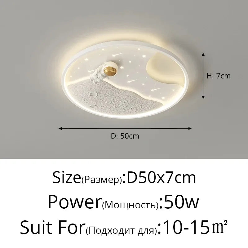 kids ceiling light creative led moon Astronaut Light Fantastic Eye Care living room bedroom girl lamp kaiwayi Princess light