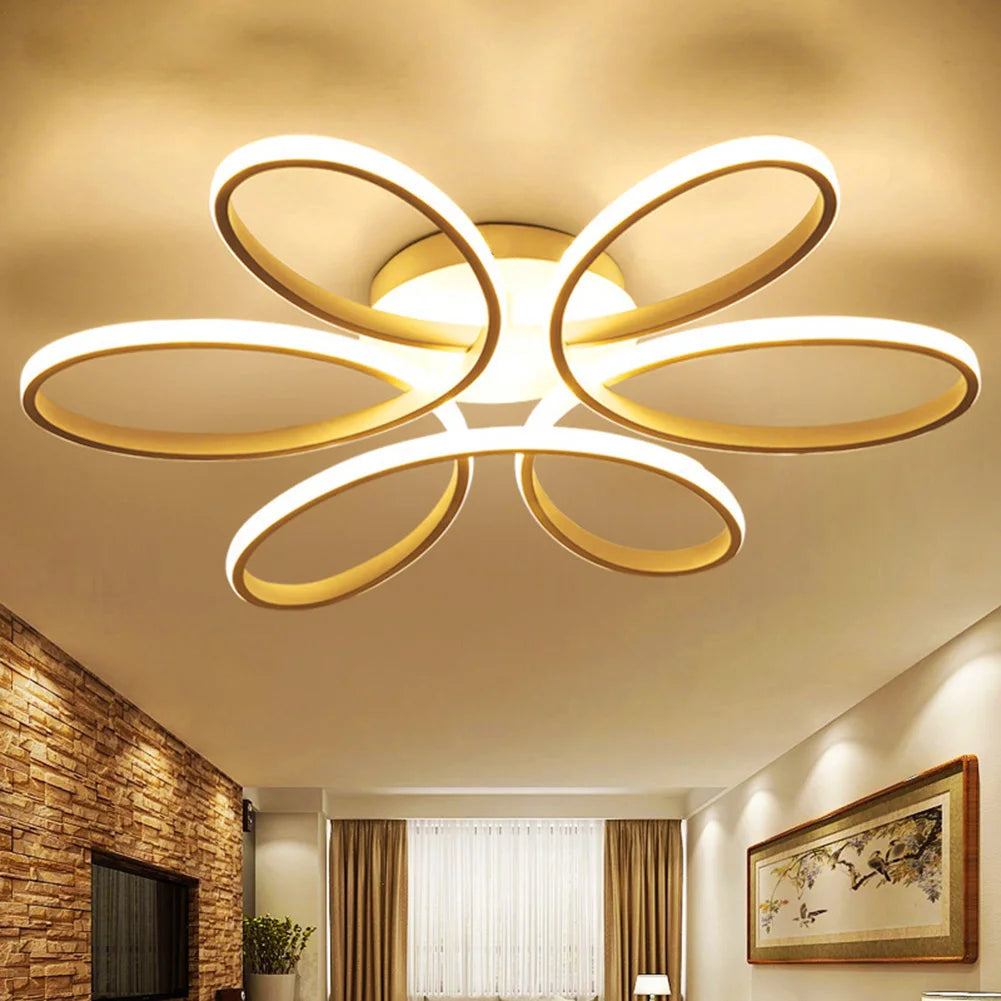 Flush Mount Lamp Three Colors LED Surface Mounted Ceiling Lamp Super Bright Household LED Chandelier Eye Care Home Decor Fixture