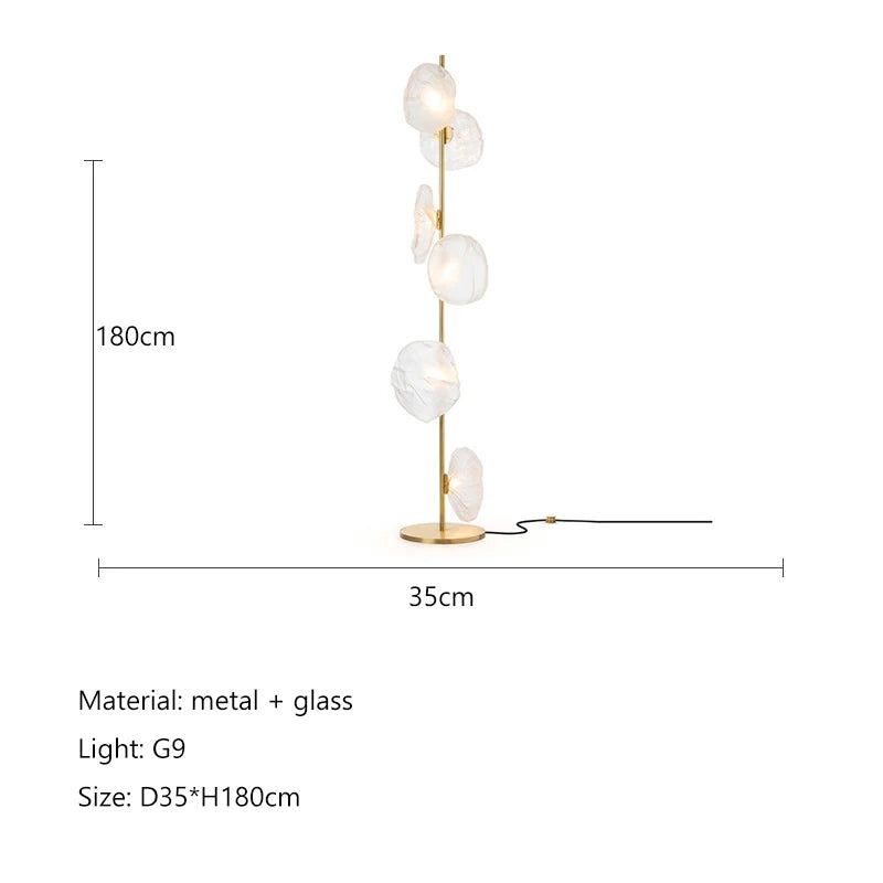 Modern Glass Floor Lamp Minimalist LED Corner Floor Lamp For Living Room Hotel Home Decor Nordic Bedroom Bedside Standing Lamp