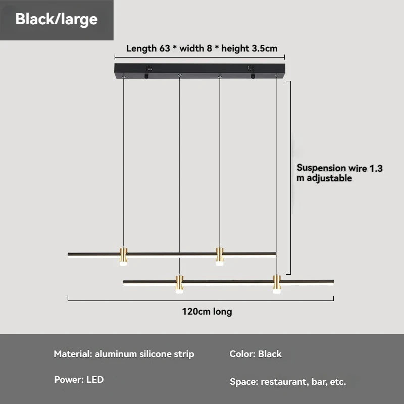 Modern Dining Table Bar Table Lamp Household Kitchen Minimalist with Spotlight Restaurant Chandelier Simple Long Suspender Lamp