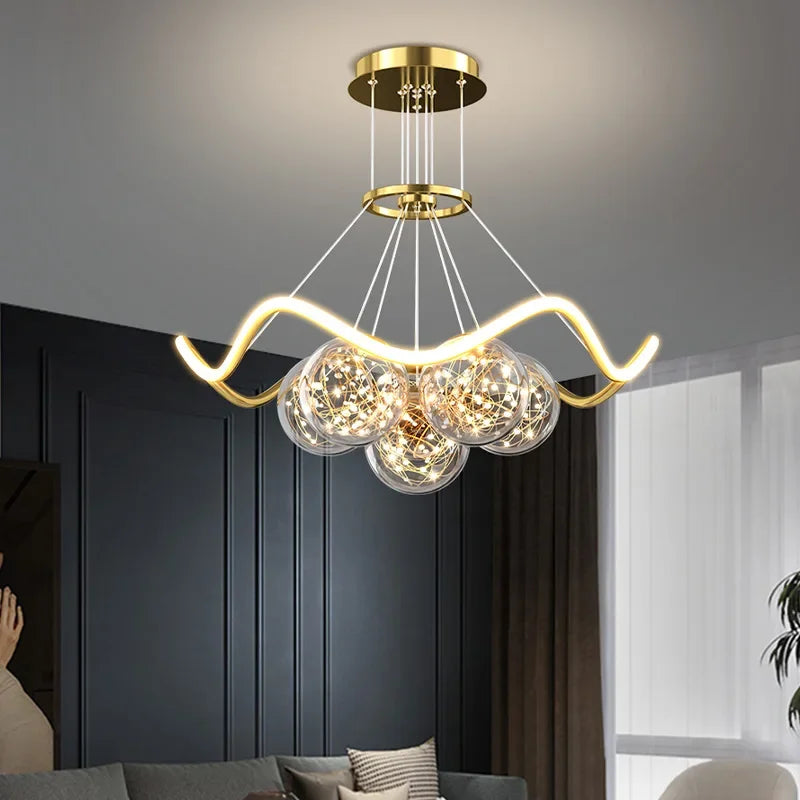 Modern LED Pendant Lights Romantic Bubble Chandeliers For Living Dining Room Bedroom Dimmable Lighting Home Decor Lustre Fixture