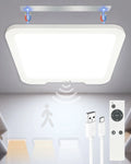 Rechargeable Dimmable Ceiling Light USB 5V 3 Colors LED Flush Mount Ultrathin Motion Sensor Ceiling Lamp Remote Control Timer