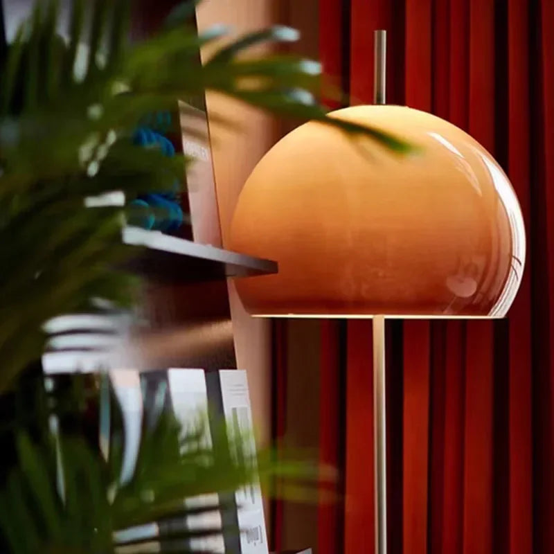 Modern Lamp Living Room Retro Glass Table Lamp Gradient Orange Mushroom Floor Lamp Living Room Bedroom Atmosphere LED Lamps