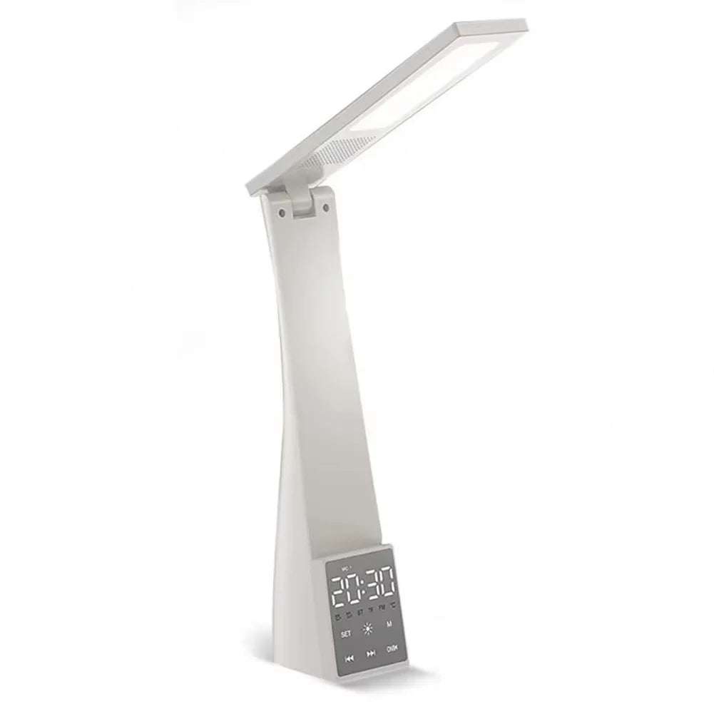 LED Table Lamp With Alarm Clock 3 Color Temperature Stepless Dimming USB Charging Night Light Eye-Protection Reading Desk Lamps
