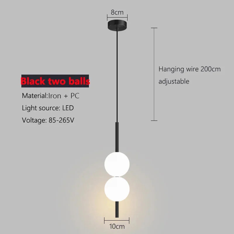 Minimalist Pendant Light Bedroom Hanging Lamp Long Line Lighting Black/Gold Living Room TV Background Wall Decor Wire Suspension