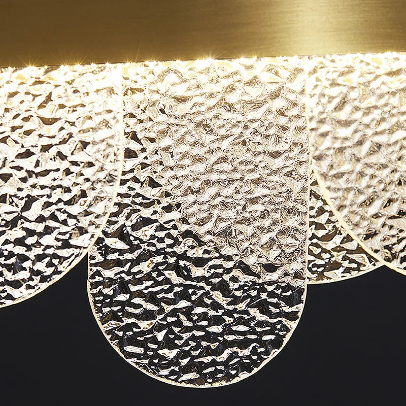 Luxury crystal glass chandelier Modern gold ring pendant lamps Hotel Lobby Villa Atmospheric living dining room bedroom lighting