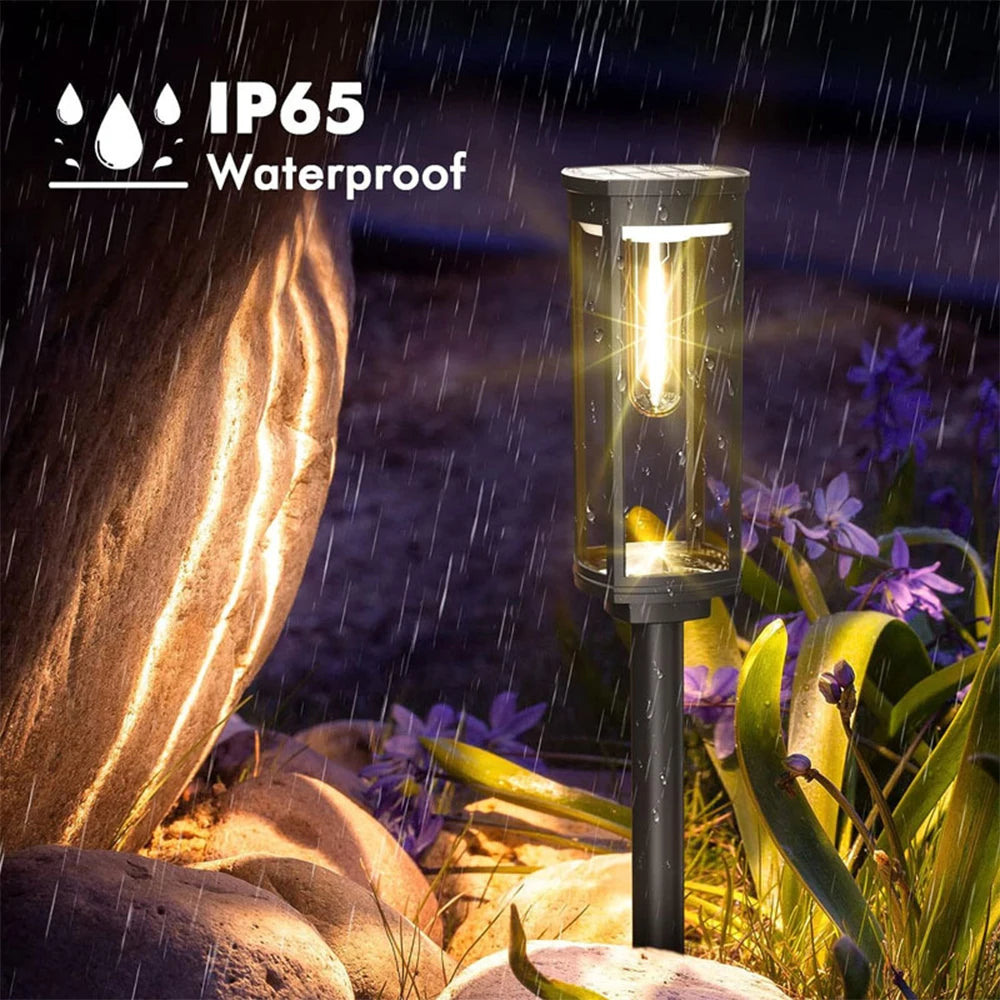 Outdoor Solar Path Lights IP65 Waterproof Landscape Lighting Warm white For Sidewalks Driveways Lawns Terraces Courtyard Garden
