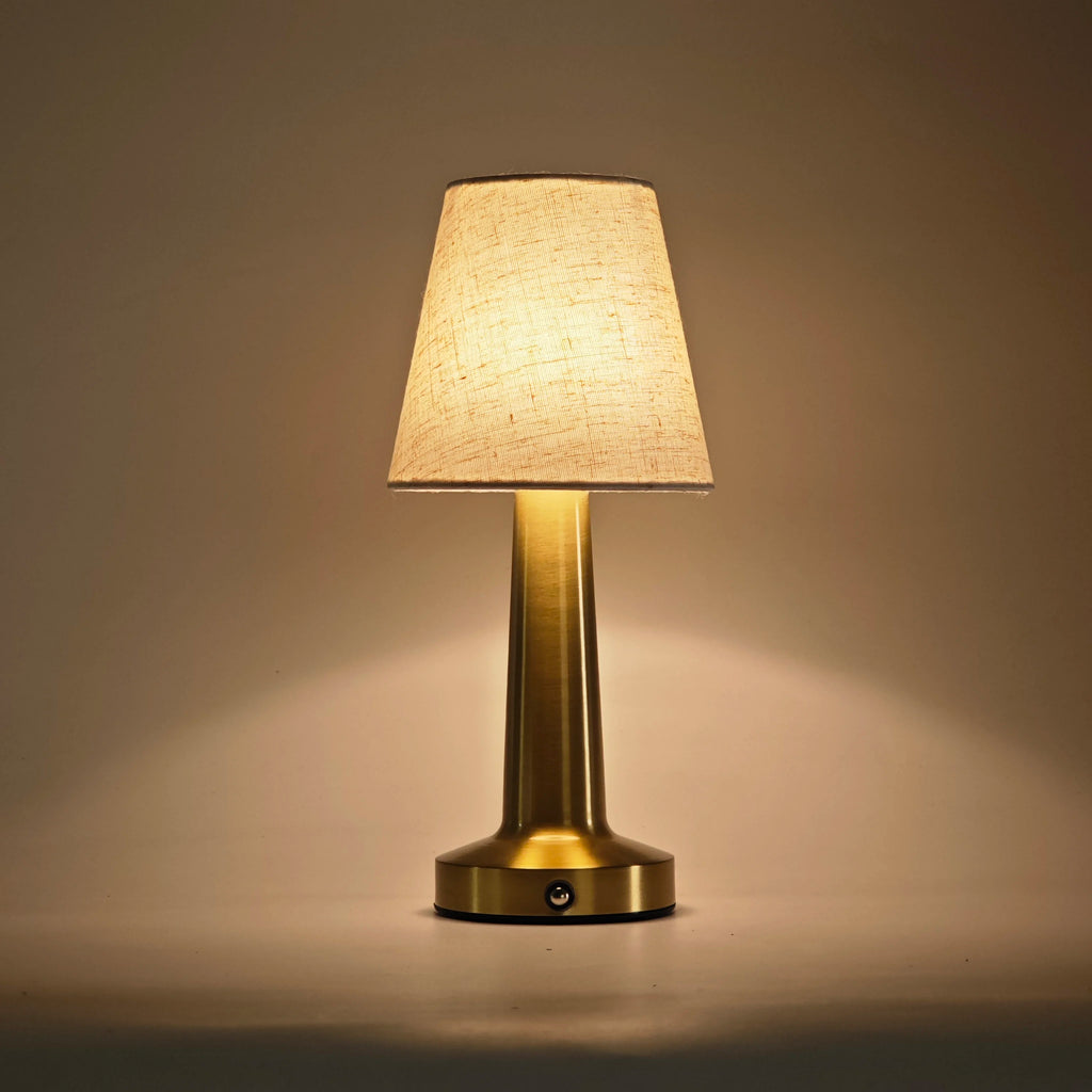 LED Table Lamp with Cloth Shade, Touch Sensor Bedside Lamp Rechargeable Reading Lights For Bedroom Restaurant Bar Decor Lighting