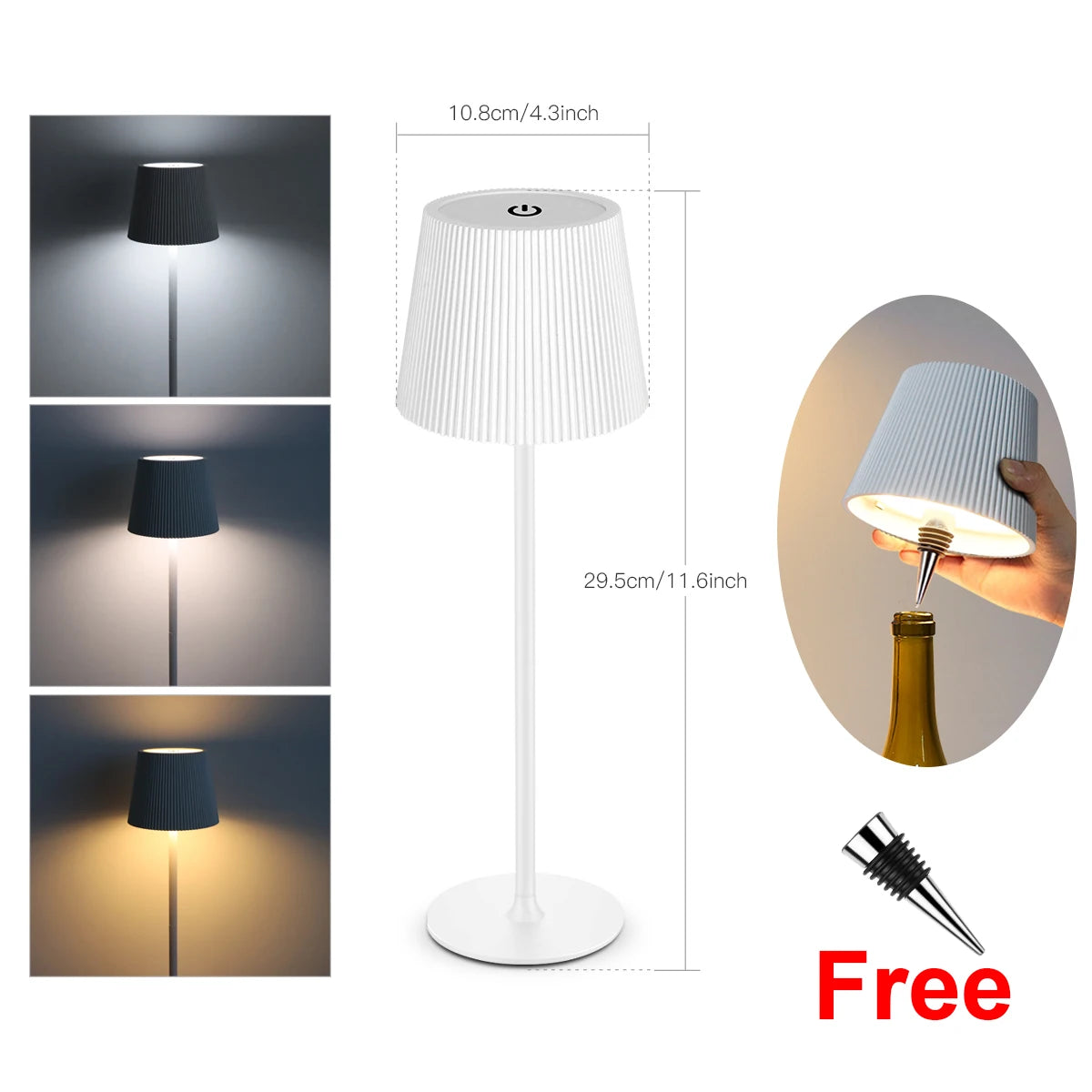 LED Bedside Table Lamp DIY Lamp Base Desk Lamp Dimmable Night Reading Book Light USB Rechargeable Atmosphere Lighting