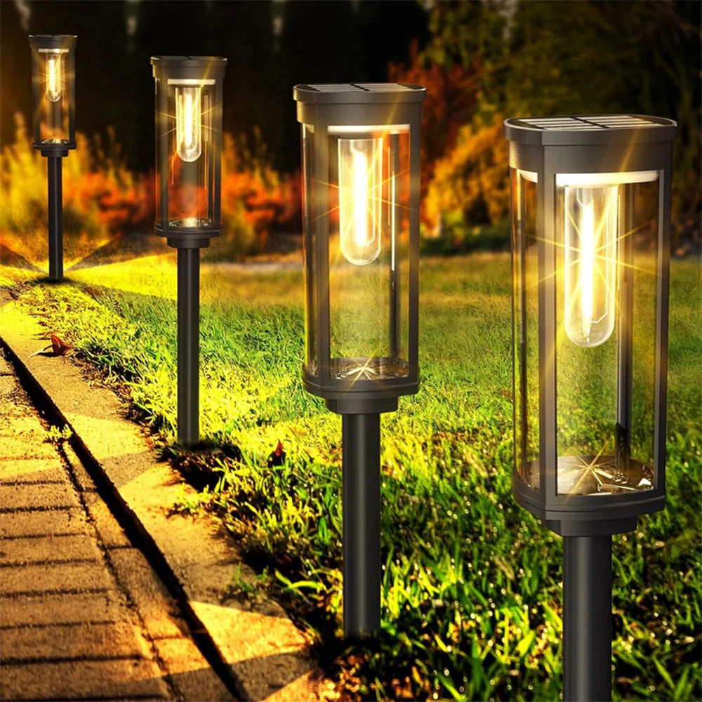 Outdoor Solar Path Lights IP65 Waterproof Landscape Lighting Warm white For Sidewalks Driveways Lawns Terraces Courtyard Garden