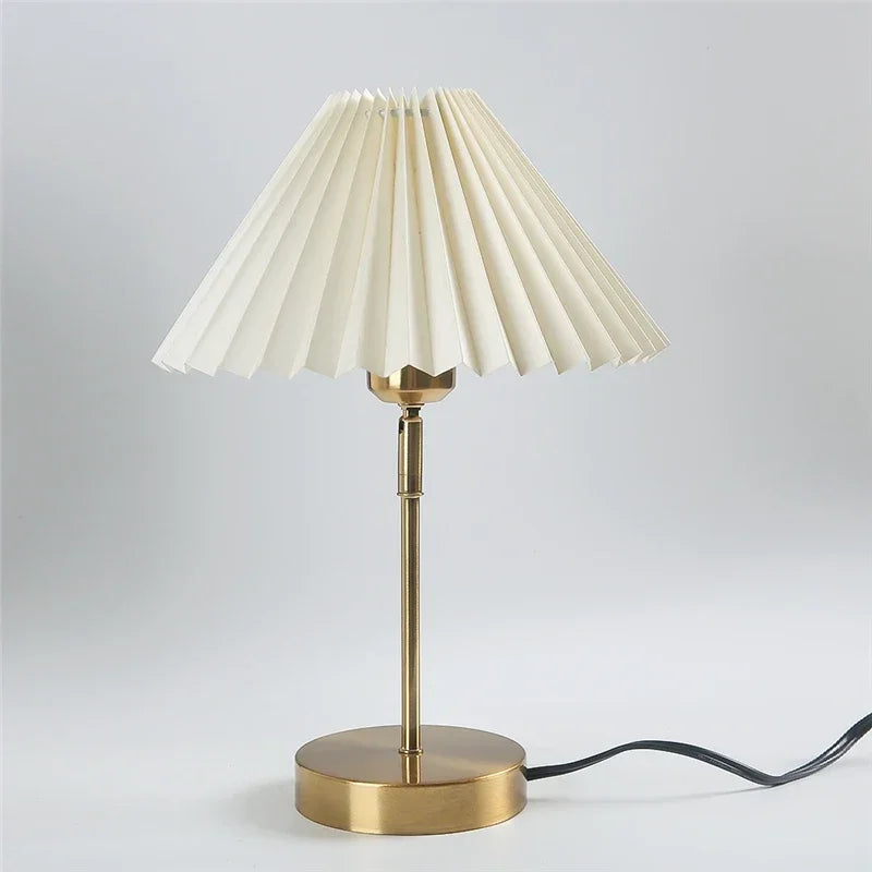 Modern Adjustable Pleated Table Lamps Nordic Retro LED Desk Lamp Living Room Bedroom Bedside Light Nights E27 Decor Bar Lamp