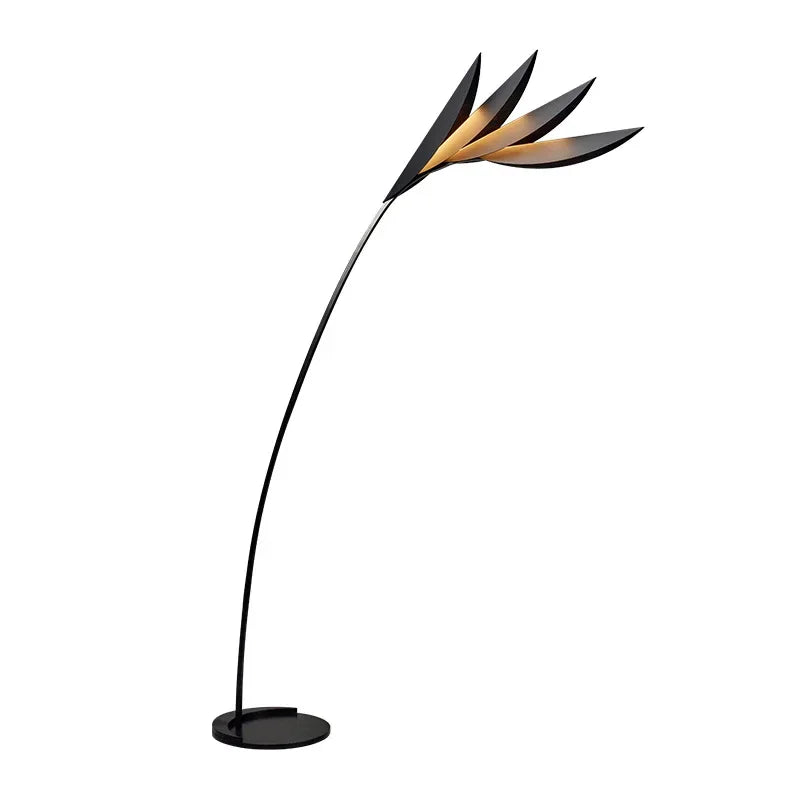 Nordic Floor Lamp Designer Room Decor Living Room Floor Lamp Villa Flamingo Leaf-shaped Table Lamp Standing Light Black