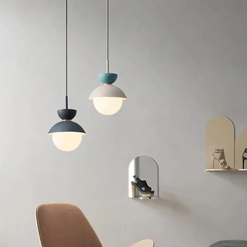 Modern Pendant Lamp Nordic Glass Ball Light Fixtures Hanging Suspension Kitchen Dining Bedroom Home Decor Luminaire Chandelier