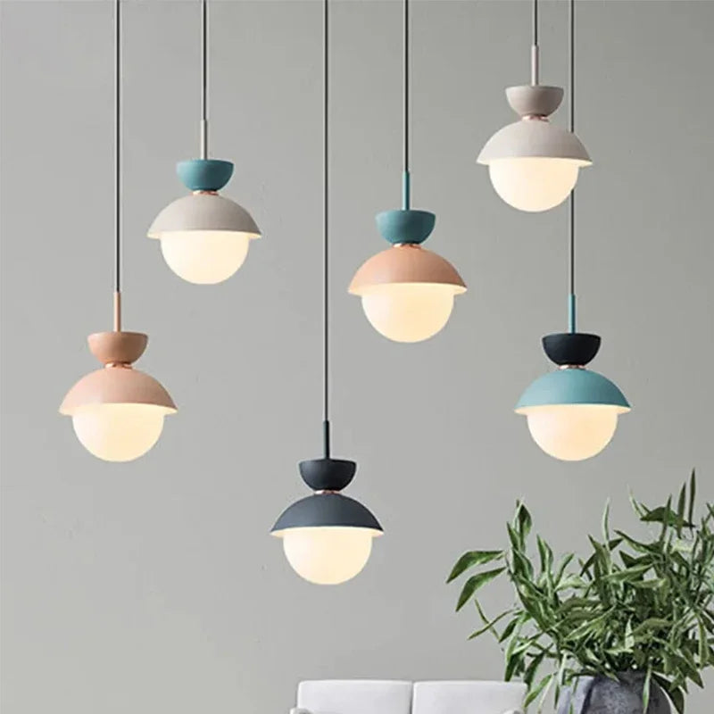 Modern Pendant Lamp Nordic Glass Ball Light Fixtures Hanging Suspension Kitchen Dining Bedroom Home Decor Luminaire Chandelier