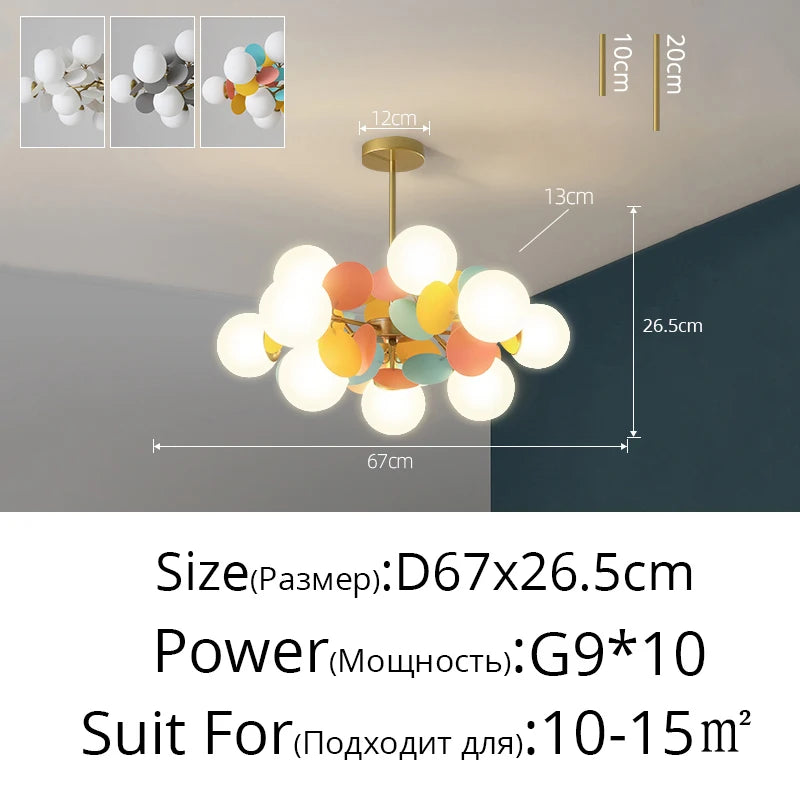 Colorful Flash New LED Modern Chandelier Lights Living Dining Room Bedroom Villa Pendant Flats Bar Aisle Indoor Lighting Lamps