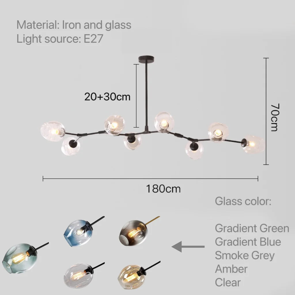 Glass Pendant Lights Kitchen Dining Room Island Living Room Hanging Lamp Chandeliers Modern Bubble Bedroom Decoration Lighting