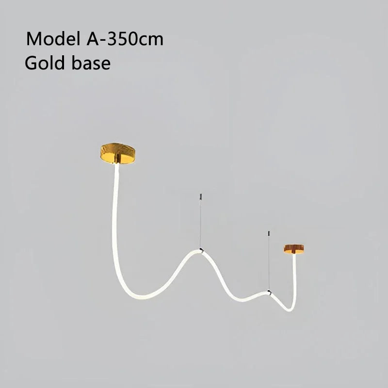 2025 360 Degree Lighting Living Room Pendant Lamp High Loft Line Chandelier Light Silicone Tube Kitchen Dining Table Hanging Lam