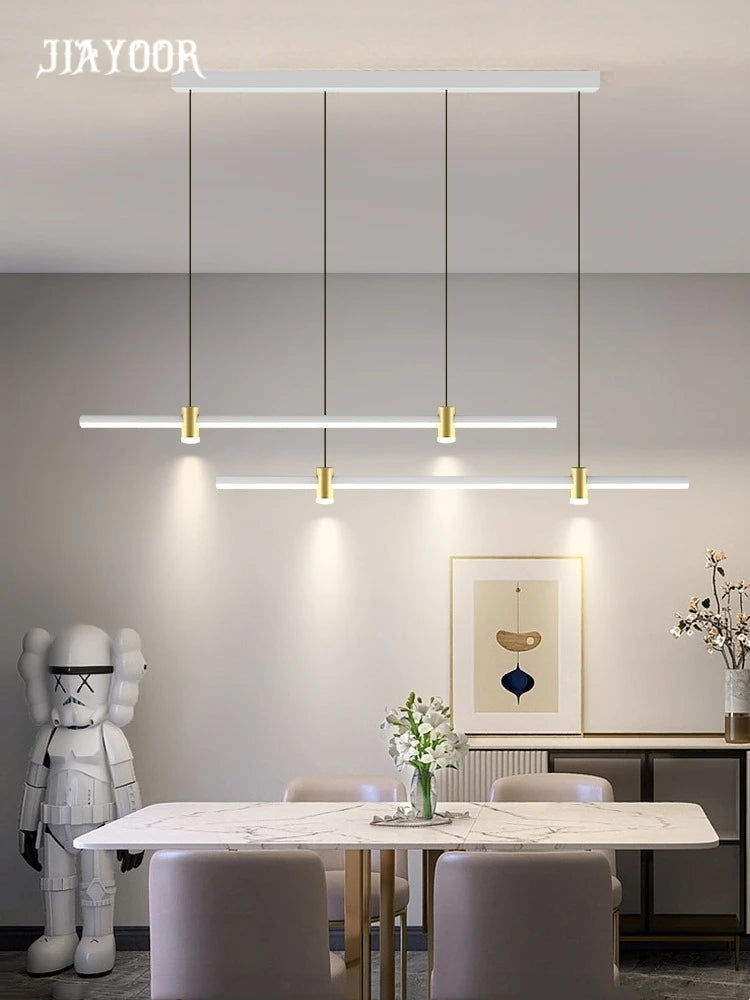 Modern Dining Table Bar Table Lamp Household Kitchen Minimalist with Spotlight Restaurant Chandelier Simple Long Suspender Lamp
